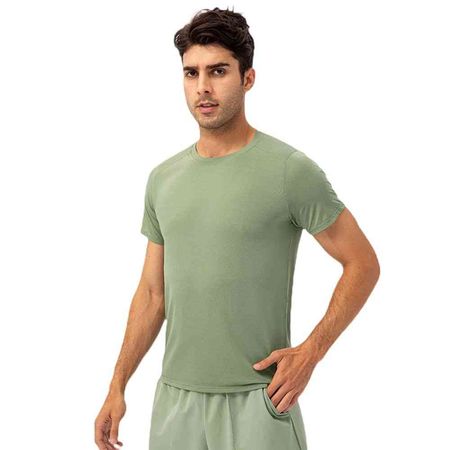 Camiseta de Cuello Redondo de Secado Rápido para Correr 21220 Verde L