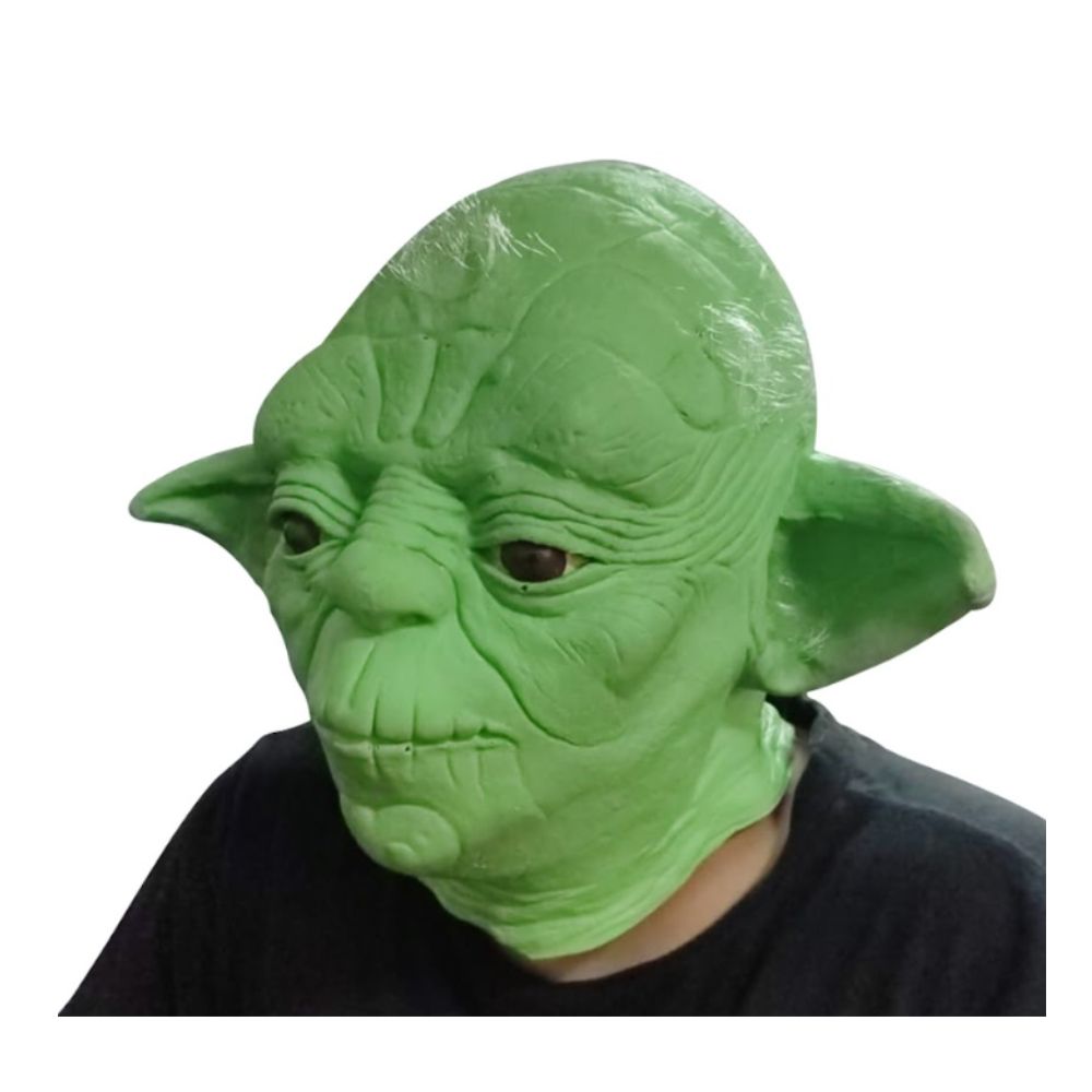 Mascara de Latéx Baby Yoda Cosplay con Accesorio