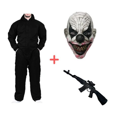 Disfraz Completo Máscara Clown Halloween Talla L Disfraz Completo Máscara Payaso Terror Halloween Talla L