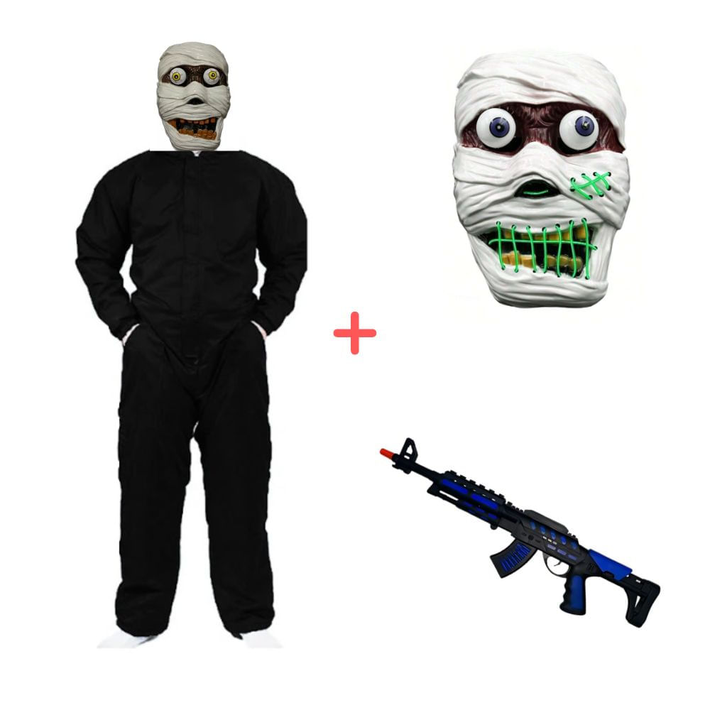 Disfraz Completo Ojos Saltarin Led Halloween Talla M