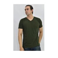 Polo Básico para Hombre cuello en V verde Talla M