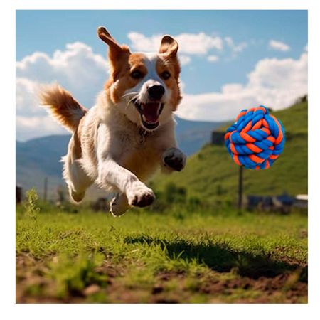 Pelota Resistente de Algodon Azul Y+Papel de Regalo