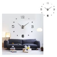Reloj  Gigante Adhesivo para Pared Generico Plata