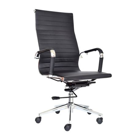 Silla de Escritorio Boss Presidente Inter Espaldar Alto Negro Ofideas Sillón de Oficina Giratoria Boss Presidente Eco Negro Alta Ofideas