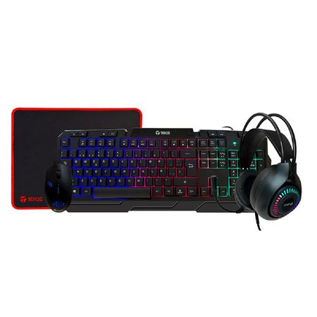 Combo Teros TE-4063N Teclado Multimedia Mouse Headset Mouse Pad