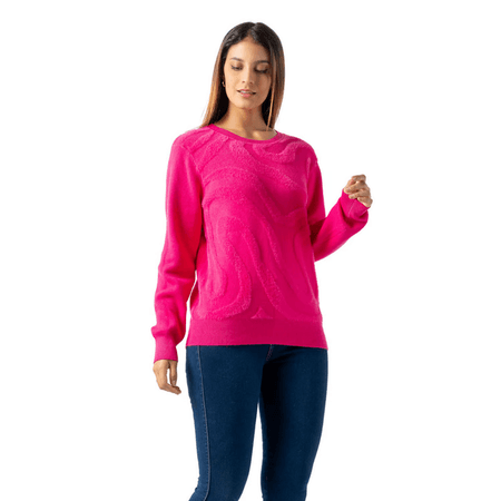 Sueter Polera Mujer de Cashemira Color Magenta XL