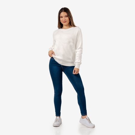 Sueter Polera Mujer de Cashemira Color Blanco M