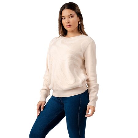 Sueter Polera Mujer de Cashemira Color Crema S