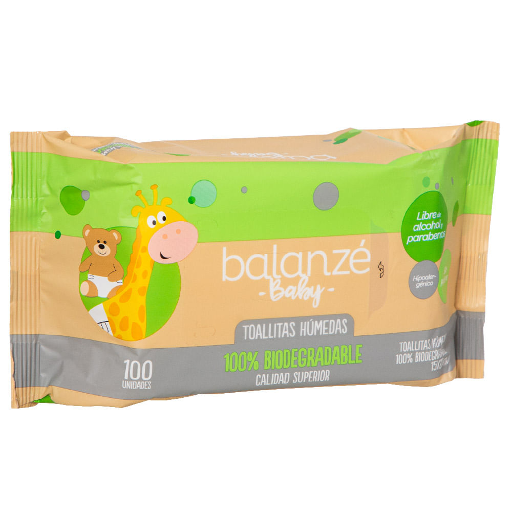 Toallitas Húmedas BALANZÉ BABY Biodegradables Paquete 100un