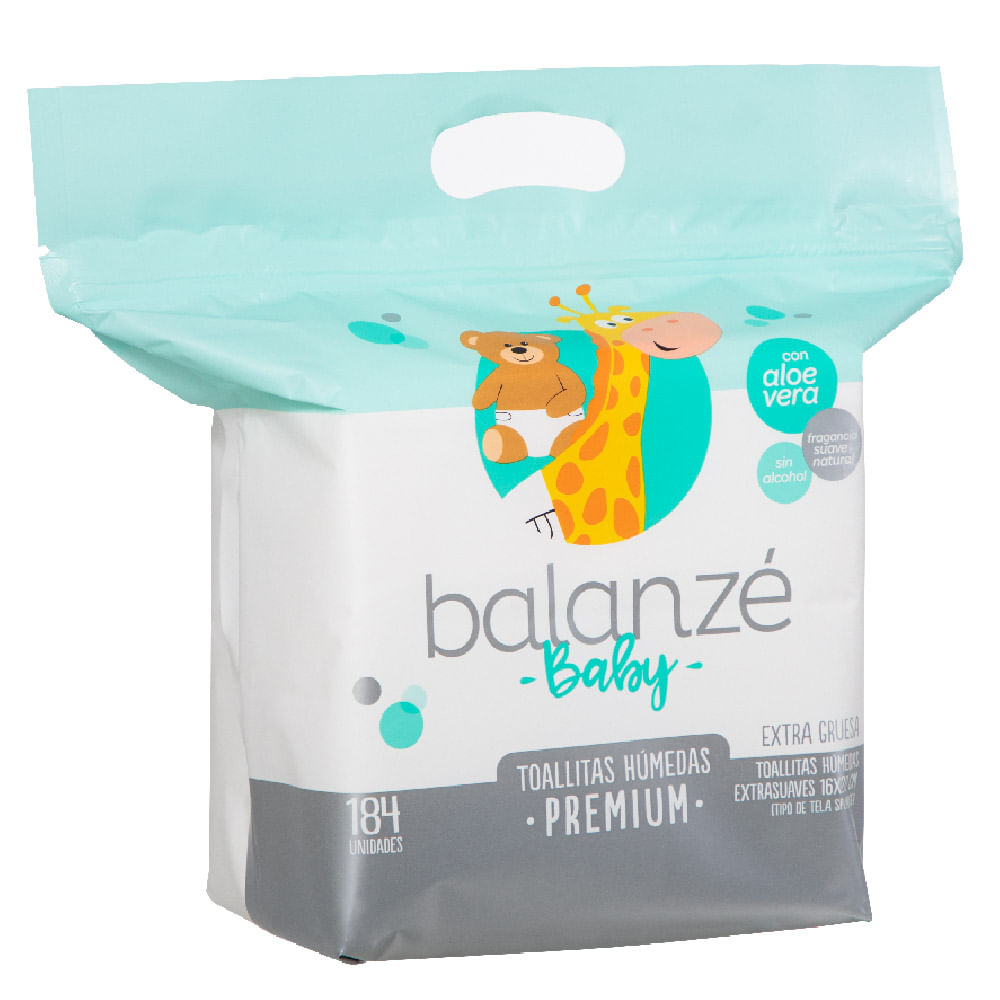 Toallitas Húmedas BALANZÉ BABY Premium Doypack 184un