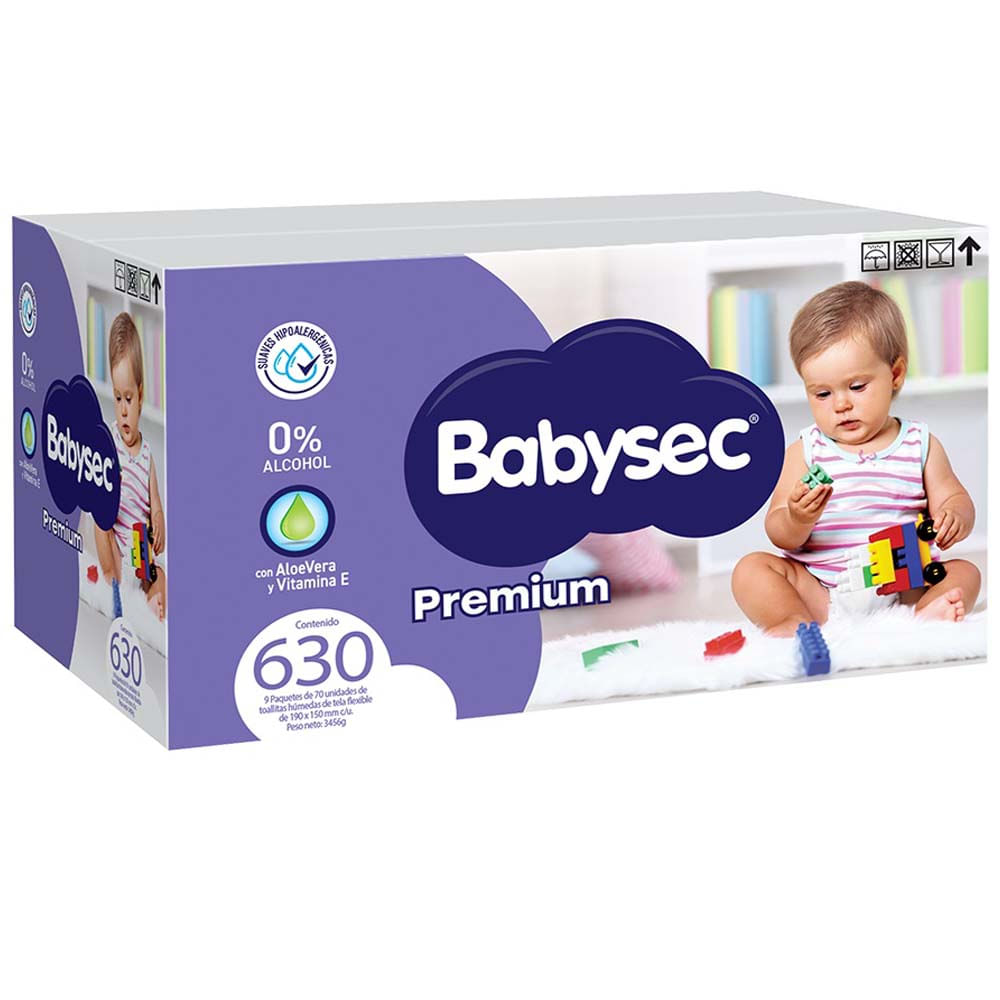 Toallitas Húmedas BABYSEC Premium Paquete 630un