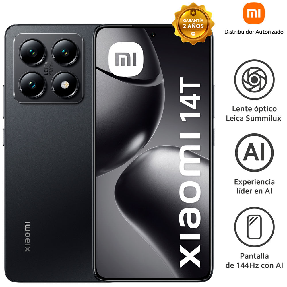 Smartphone XIAOMI 14T 6.67"" 12GB 512GB 50MP Negro