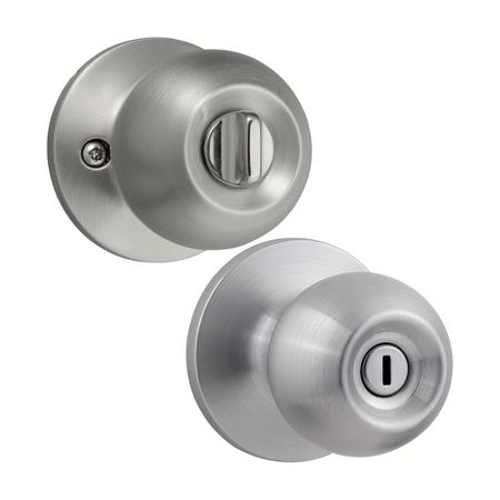 Chapa Pomo de Baño Bala Bronce/Acero Plata Kwikset