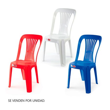 Silla de Plástico Polinplast Poseidon - 3 Colores Aleatorio | Venta por unidad