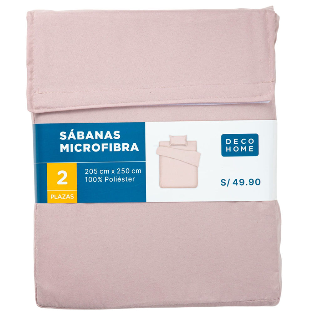 Sábana DECO HOME Microfibra 2 Plazas Rosado