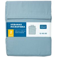 Sábana DECO HOME Microfibra 2 Plazas Acero