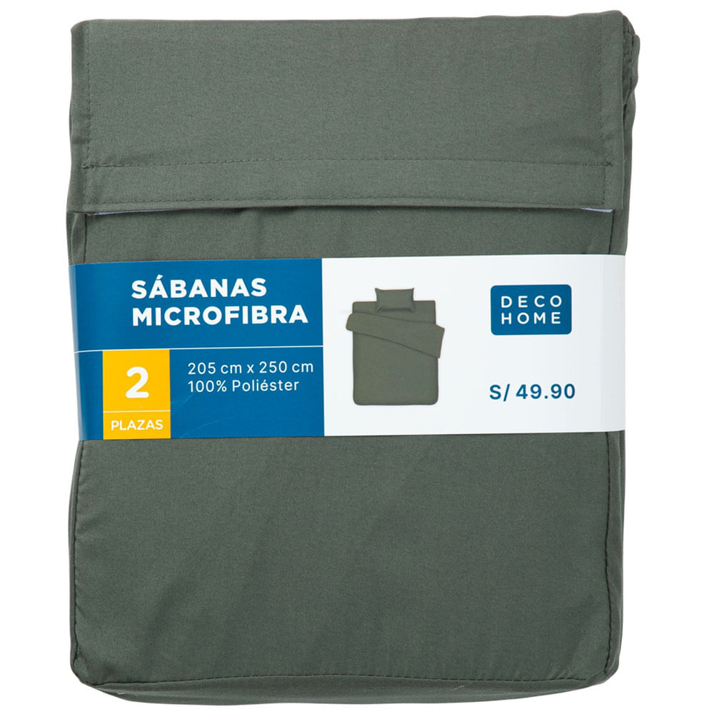 Sábana DECO HOME Microfibra 2 Plazas Verde