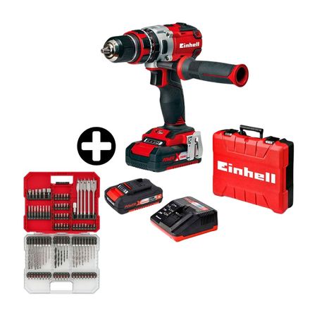 COMBO Einhell: Taladro Percutor TE-CD 18 BL 2BAT 18V 1/2