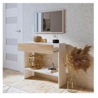 Aparador con Espejo TU MESITA Mirtha color Blanco/Duna 1 cajón