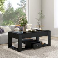 Mesa de centro Moderna TU MESITA Cosme color Negro 1 cajón