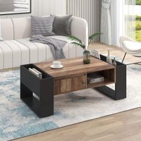 Mesa de Centro Moderna TU MESITA Rita color Marrón/Negro 1 cajón