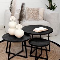 Set x3 Mesa de Centro Circulares TU MESITA Amadeus color Negro