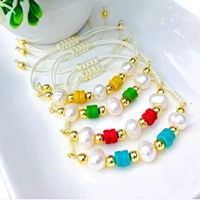 Pulseras de Perlas y Fimo con Billas Doradas Marialu Creaciones