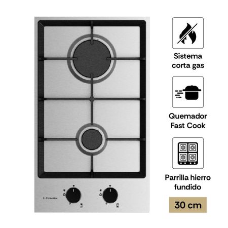 Cocina Encimera Sole S-Collection SOLCO062 Acero Inoxidable a Gas 30cm