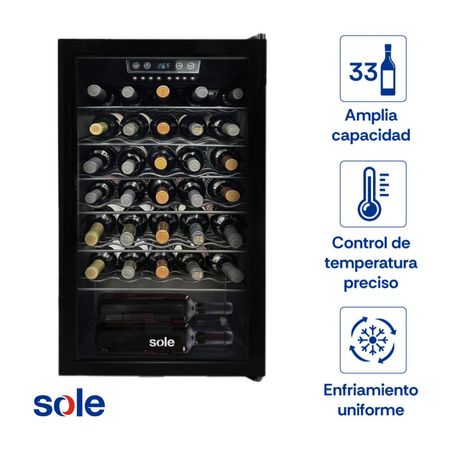 Cava de Vinos Sole SOLVIN011 33 Botellas Negro