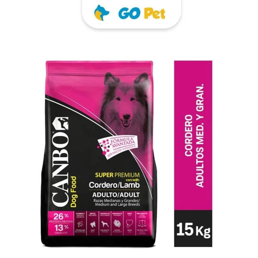 Alimento para Perros Canbo Cordero Adulto Razas Medianas y Grandes 15 Kg