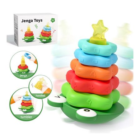 Juguete Apilable Didáctico con Sonajero y Jenga para Bebés Jenga Toys