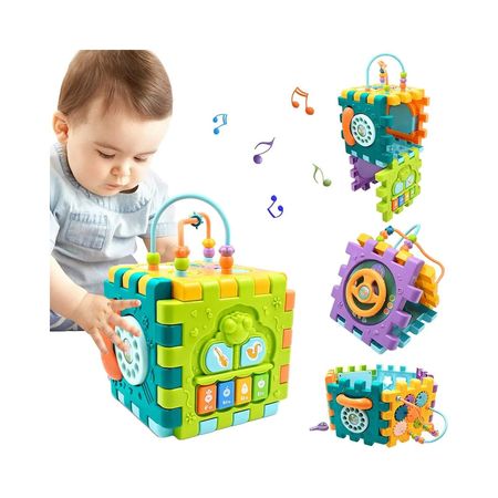 Cubo de Actividades Musical con 6 Funciones Interactivas para Bebés