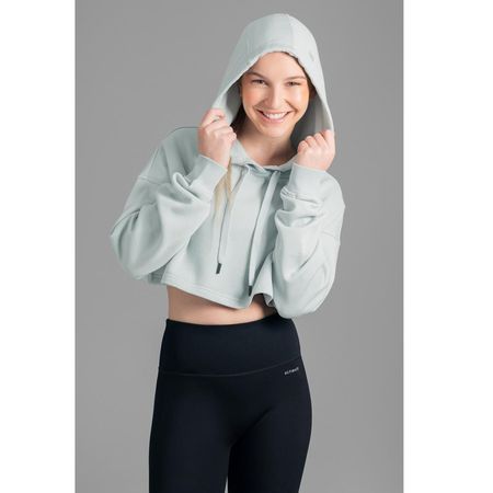 Polera Crop con Capucha para Mujer Mint Talla L