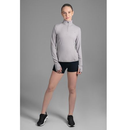 Polera Deportiva con Cierre Medio Cool Gray Talla XS