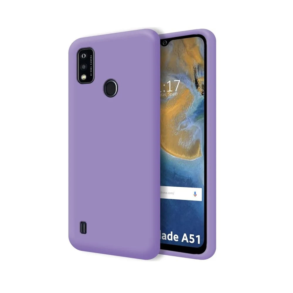 Funda para ZTE Blade A54 Soft Feeling Antishock Lila Resistente ante Caídas y Golpes