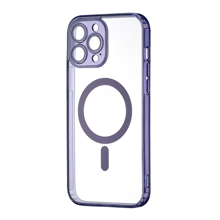 Funda para iPhone 14 Pro Max Magsafe Transparente Morado protector cam Resistente a Caídas y Golpes