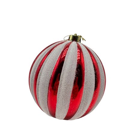 Bola Con Lineas Blanca Y Roja 15Cm Eb531 Floripastore