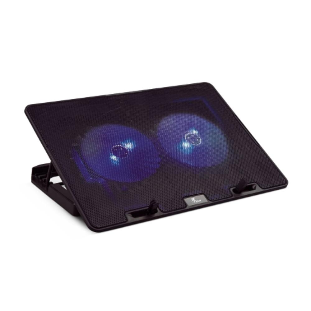 Base Ventilador para Laptop Cooler Pad XTech XTA155 2 Ventiladores y 4 Niveles de Inclinación