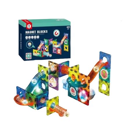 Juguete Magnet Blocks 40 Piezas con Luces para Construcciones Ilimitadas