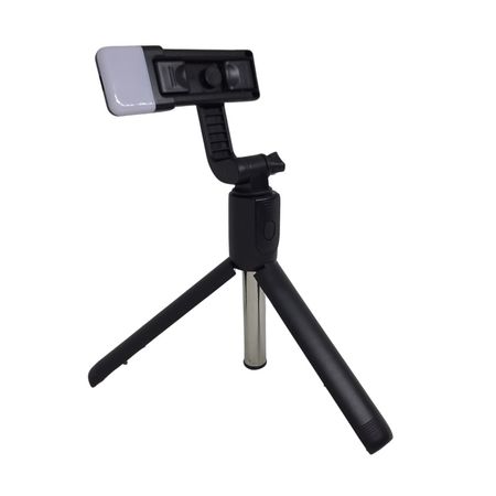 Palo Selfie Stick y Trípode 2 En 1 Bluetooth Celular 360° Con Flash Negro