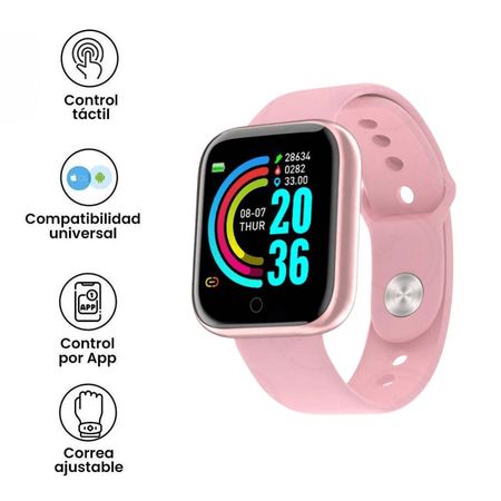 Reloj Inteligente Smartwatch Fit D20 Rosado