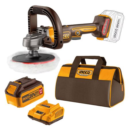 Pulidora Inalámbrica Ingco 20V + Batería 4.0Ah + Cargador APLI20181