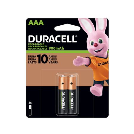 Pilas Recargables AAA x2 Duracell 900mAh