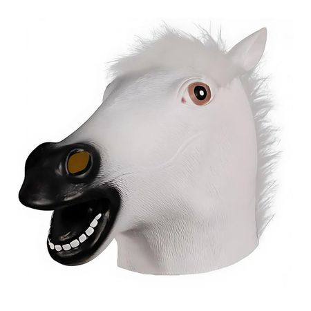 Máscara de Latex Caballo Blanco Cosplay Halloween