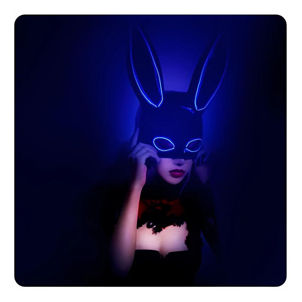 Máscara de Neón Led Brillante Conejita con Accesorio