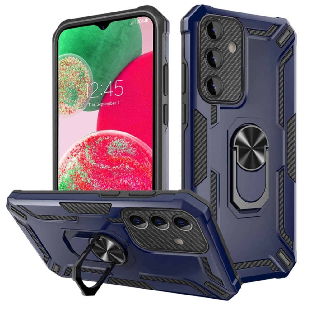 Funda para Motorola Egde 40 Holder Parante + Anillo Azul Antishock Resistente a Caídas y Golpes