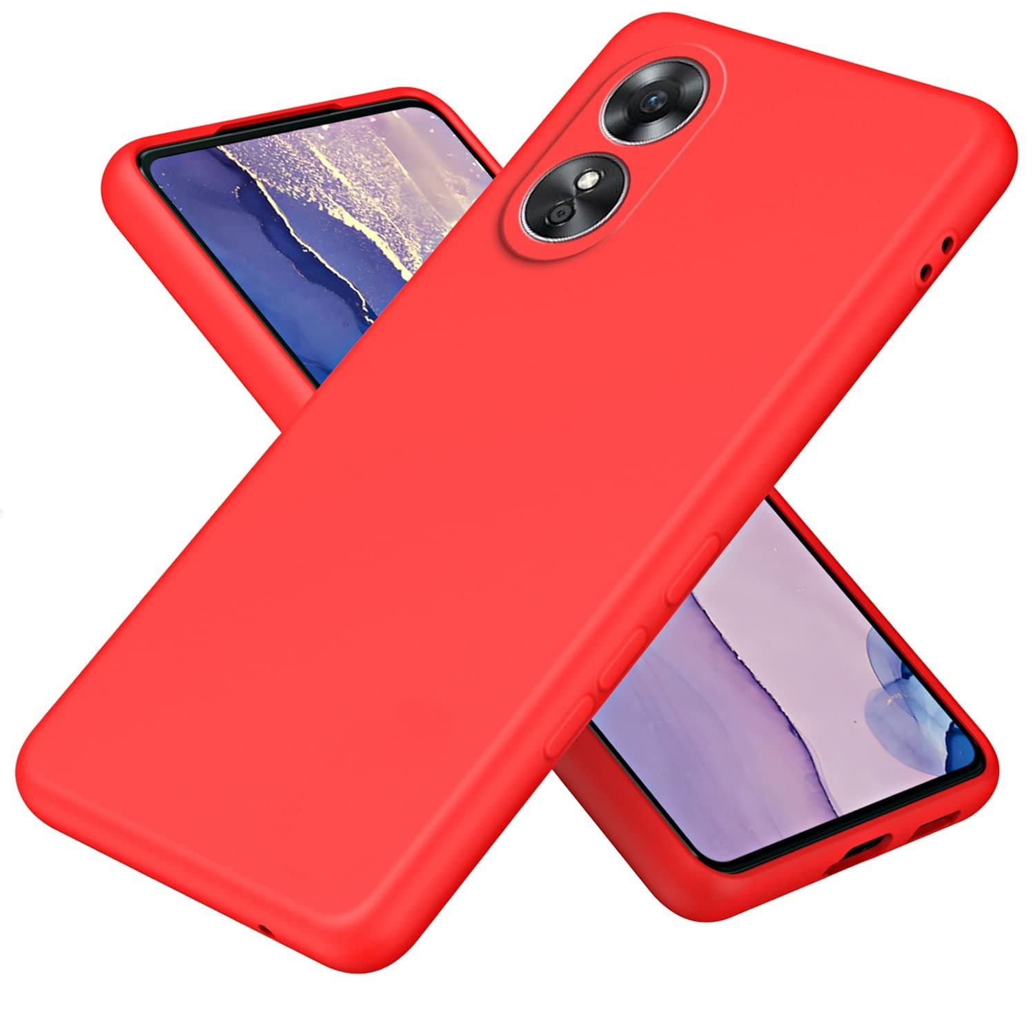 Funda para Oppo A78 Soft Feeling Antishock Rojo Resistente ante Caídas y Golpes