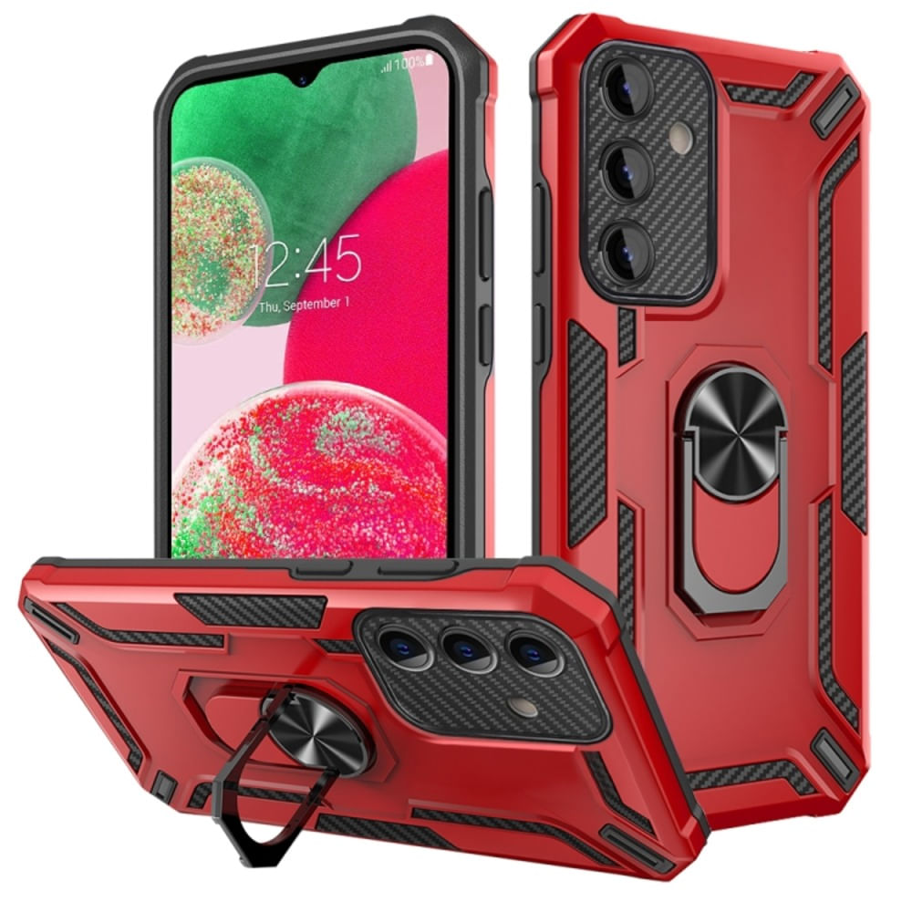 Funda para Motorola Moto G24 Holder Parante + Anillo Rojo Antishock Resistente a Caídas y Golpes