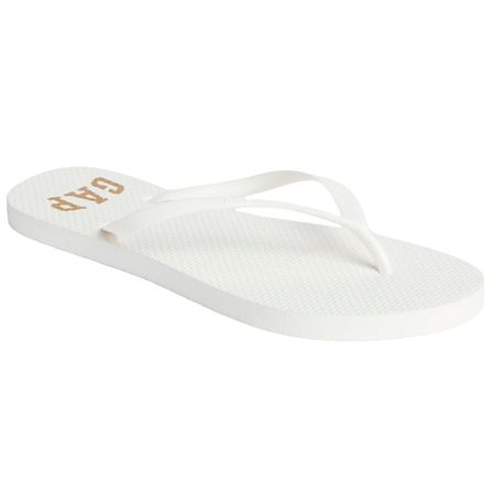 Sandalias Gap Flip Flop Original Color Blanco/Dorado Para Mujer Talla 7