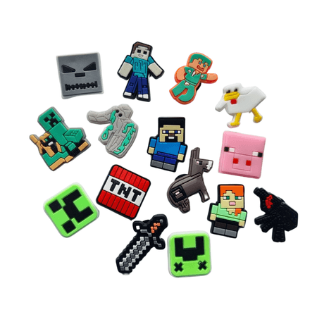 Accesorios Para Crocs Pack x 15 - Variante 11 Minecraft Accesorios Para Crocs Pack x 15 - Variante 11